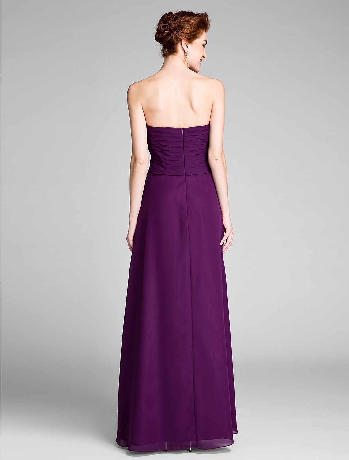 wholesale  Sheath / Column Mother of the Bride Dress Convertible Dress Strapless Floor Length Chiffon Sleeveless No with Crystals Side Draping