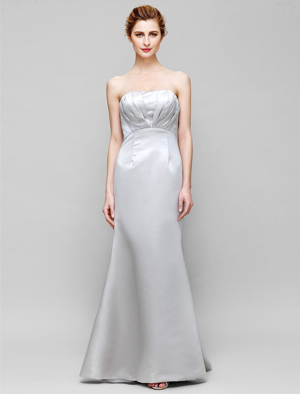 wholesale  Mermaid / Trumpet Mother of the Bride Dress Convertible Dress Strapless Floor Length Satin Lace 3/4 Length Sleeve No with Lace Beading Sequin