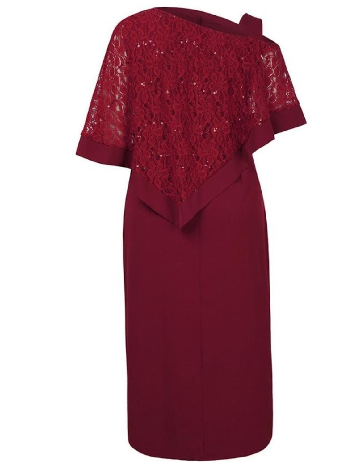 wholesale  Sheath / Column Mother of the Bride Dress Plus Size Elegant Bateau Neck Ankle Length Chiffon Lace 3/4 Length Sleeve with Sequin Embroidery