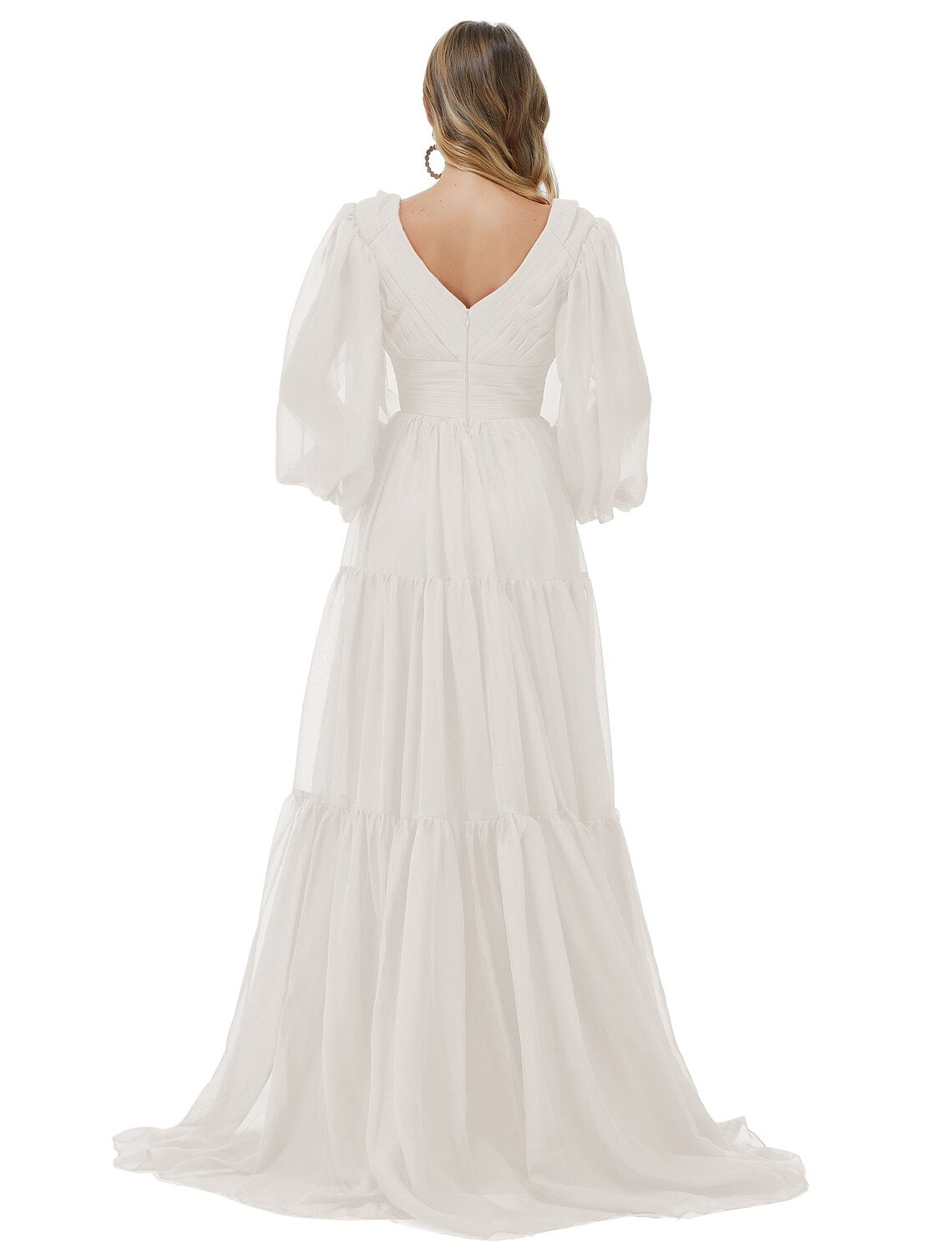 Wholesa A-Line Prom Dresses Sexy Dress Party Wear Formal Evening Sweep / Brush Train Long Sleeve V Neck Chiffon with Ruched