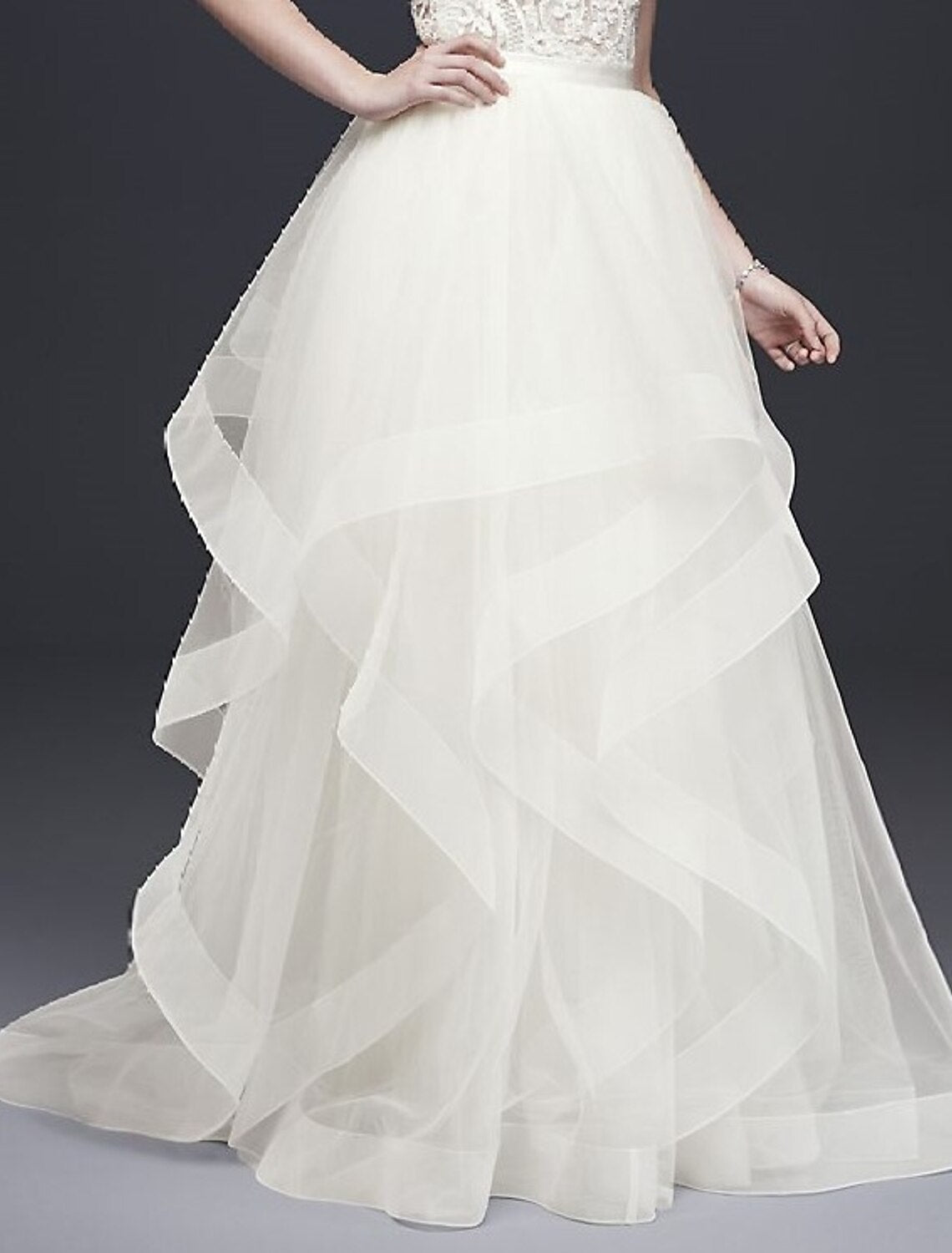 wholesale Formal Wedding Dresses A-Line Separates Separates Court Train Satin Bridal Skirts Bridal Gowns With Solid Color