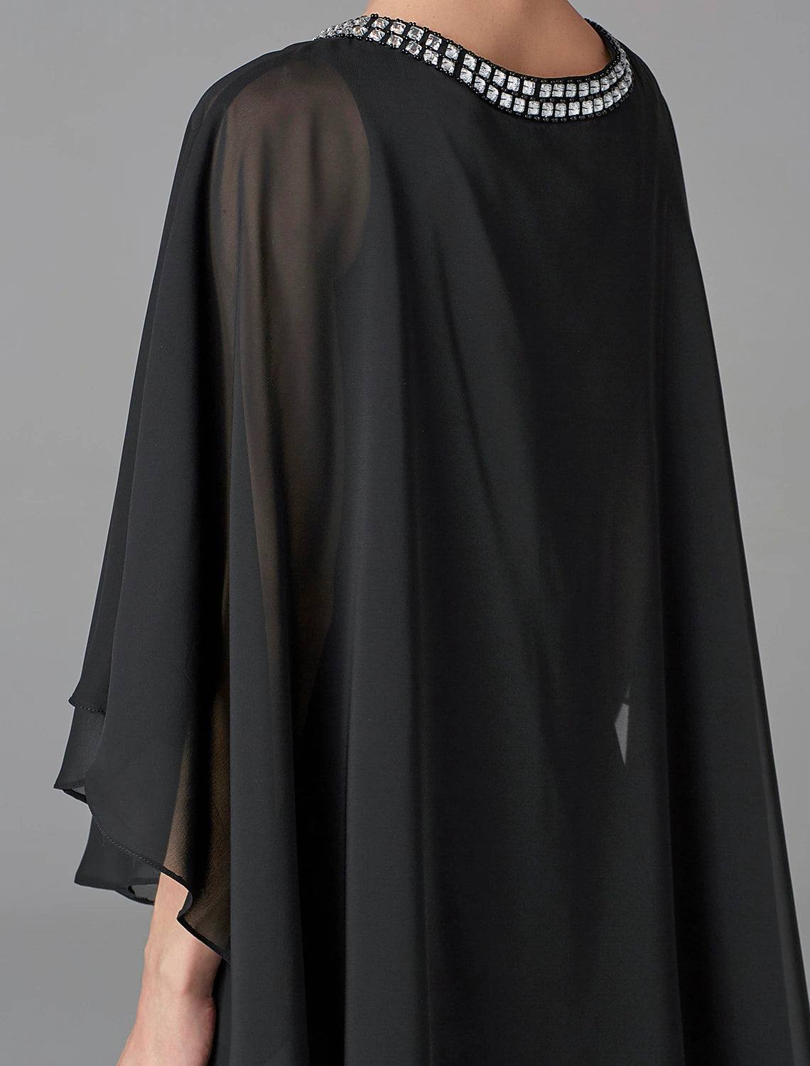 wholesale   A-Line Mother of the Bride Dress Wedding Guest Plus Size Elegant Jewel Neck Floor Length Chiffon Sleeveless with Beading Fall