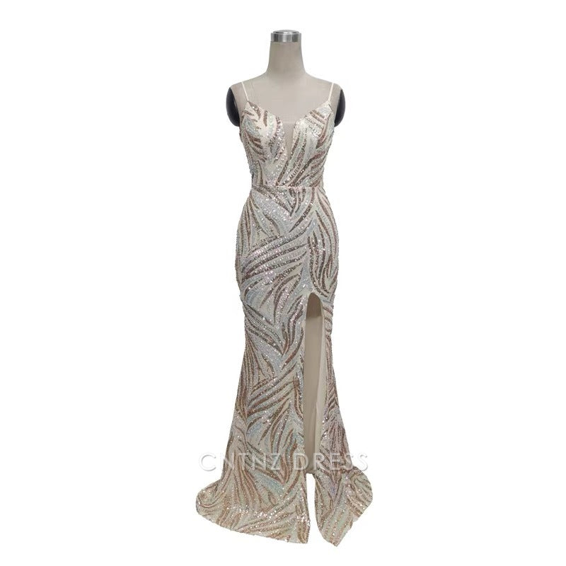 Wholesa Mermaid Spaghetti Straps formal dresses Bridesmaid Dresses evening gown Prom Dress