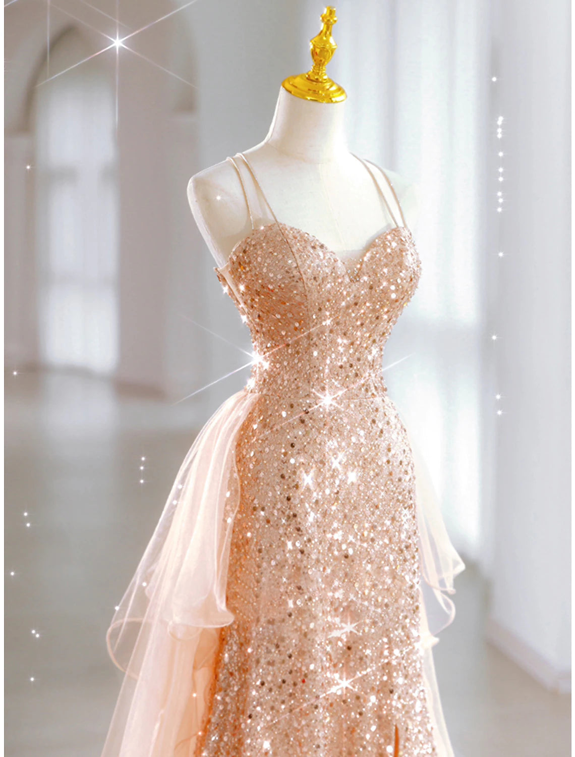 wholesale  A-Line Prom Dresses Sparkle & Shine Dress Sweet 16 Birthday Floor Length Sleeveless Sweetheart Tulle with Sequin