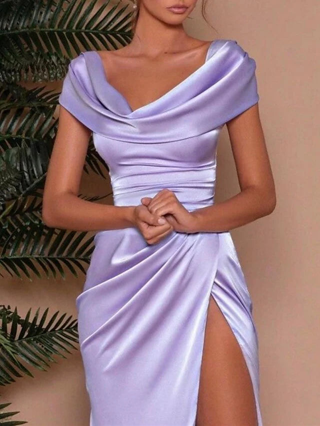 Wholesa Sheath V-Neck Floor-Length Prom Dresses