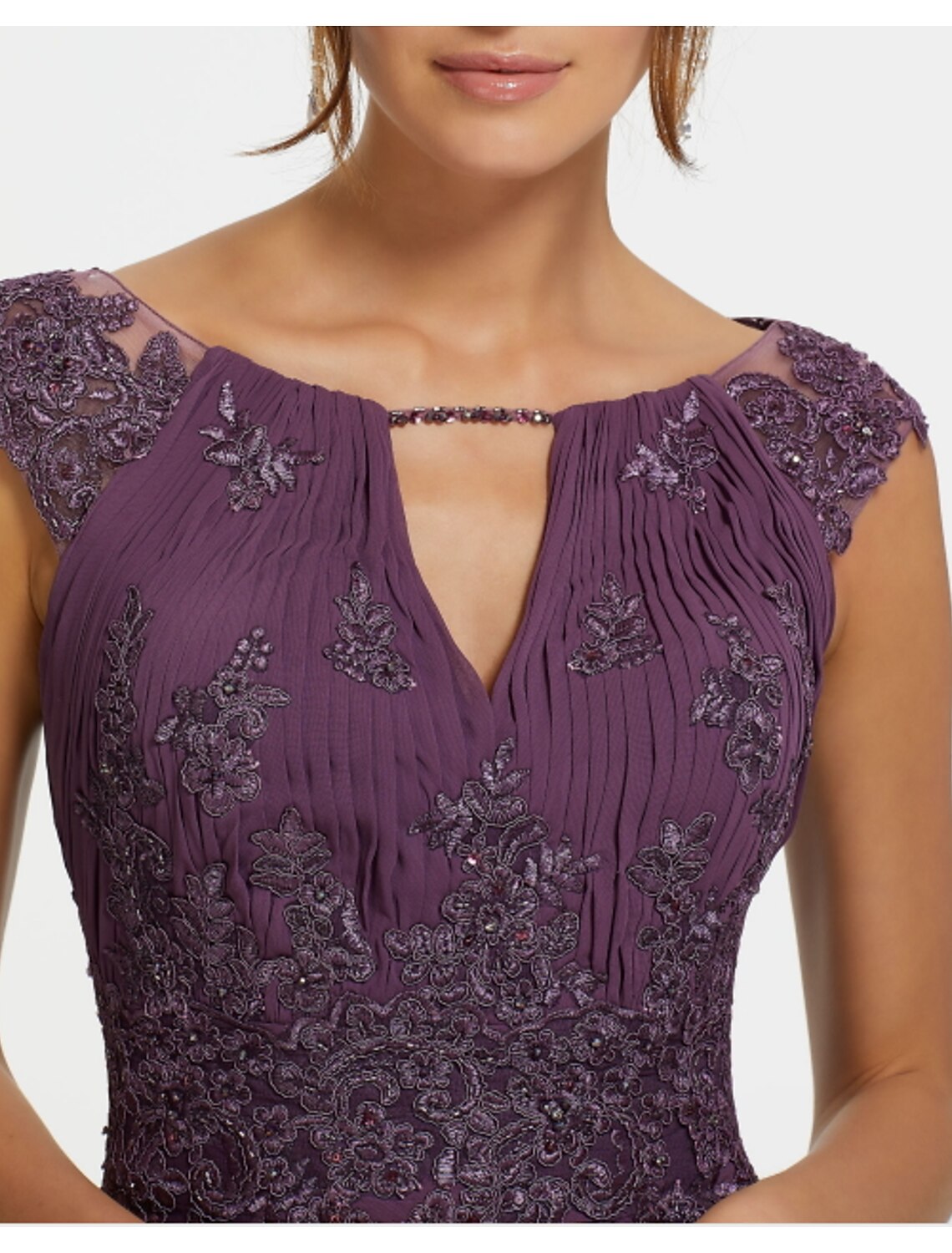 Wholesa Sheath / Column Evening Gown Elegant Dress Wedding Guest Formal Evening Floor Length Sleeveless Jewel Neck Chiffon with Beading Appliques