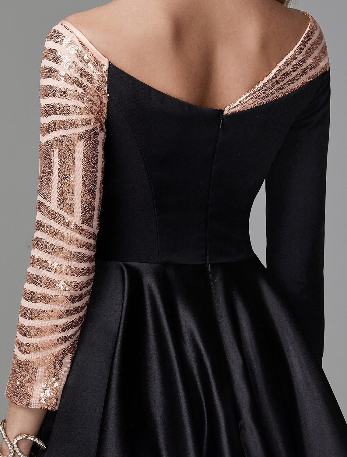 Wholesa Ball Gown Vintage Dress Quinceanera Formal Evening Floor Length Long Sleeve Off Shoulder Satin with Sequin
