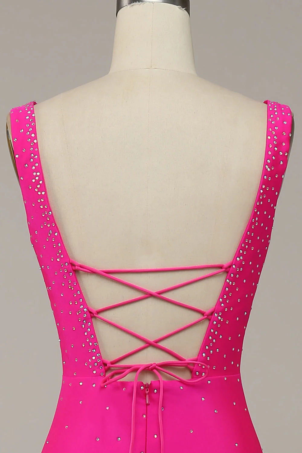 Wholesa Mermaid V-Neck Beaded Prom Dress