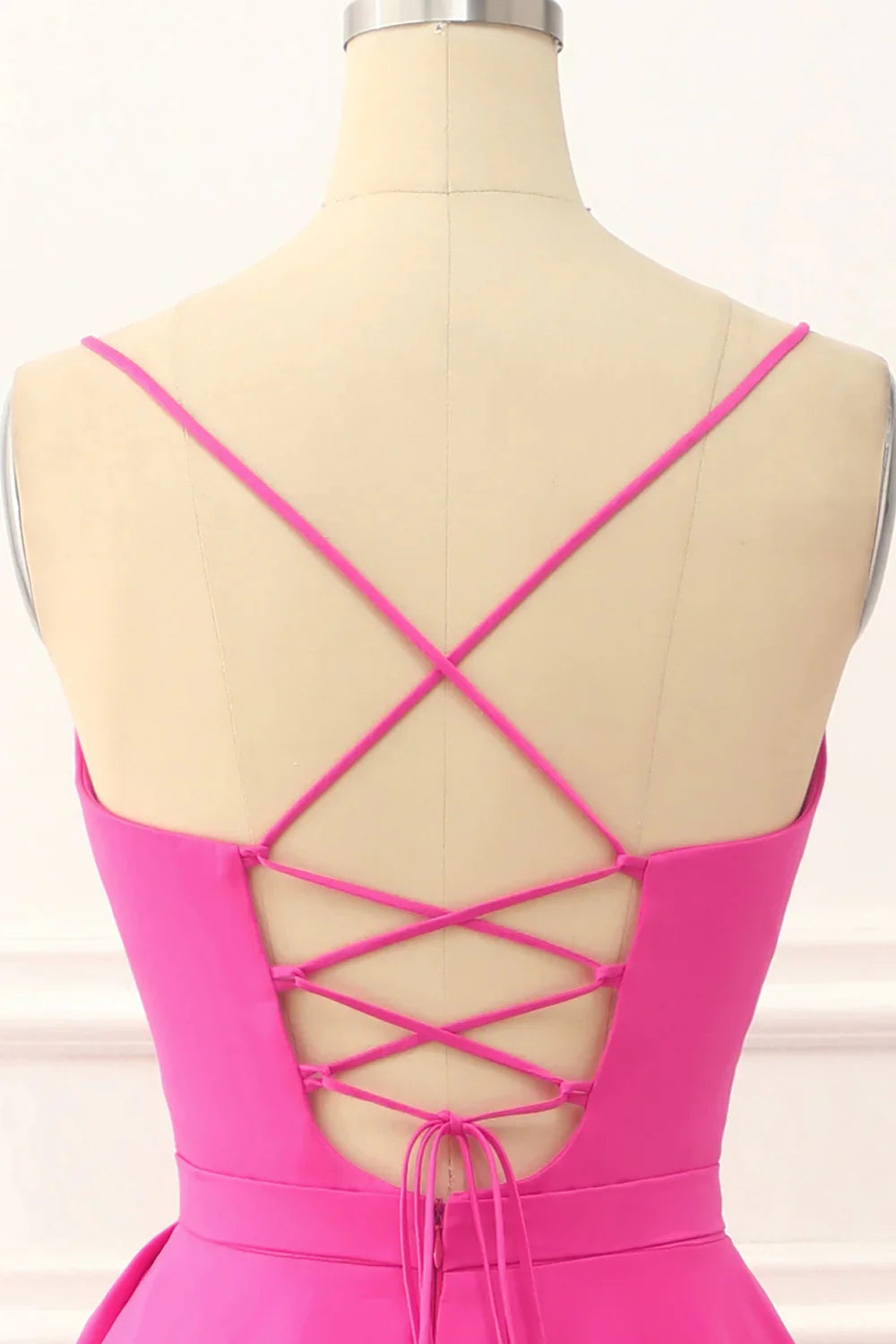 Wholesa Spaghetti Straps Lace-Up Long Prom Dress