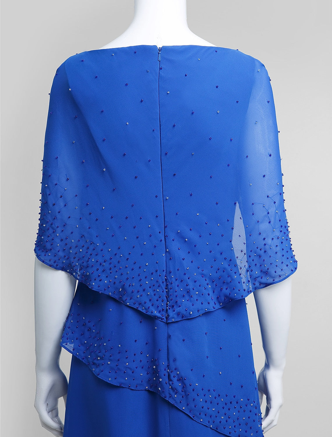 wholesale  Sheath / Column Mother of the Bride Dress Elegant Bateau Neck Floor Length Chiffon Sleeveless with Beading