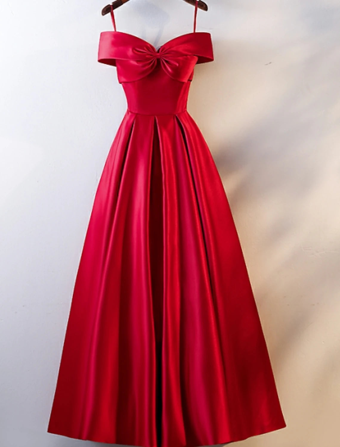 wholesale  A-Line Prom Dresses Open Back Dress Wedding Guest Prom Floor Length Short Sleeve Off Shoulder Satin with Ruched