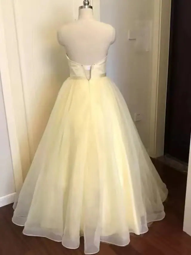 Wholesa A-Line Evening Gown Sparkle & Shine Dress Wedding Guest Floor Length Sleeveless V Neck Polyester Backless with Sequin Slit