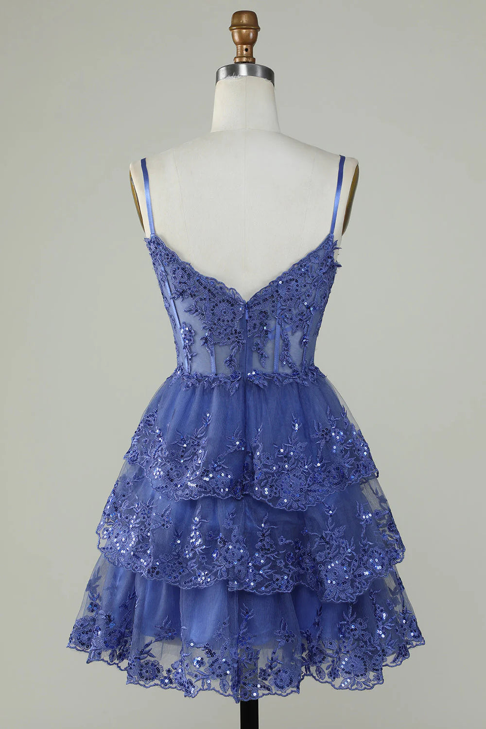 Wholesa Spaghetti Straps Sparkly Corset Party Dress Homecoming Dresses