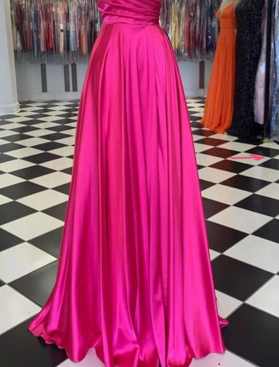 wholesale   A-Line Prom Dresses Sexy Dress Formal Wedding Guest Floor Length Sleeveless Spaghetti Strap Bridesmaid Dress Charmeuse with Slit