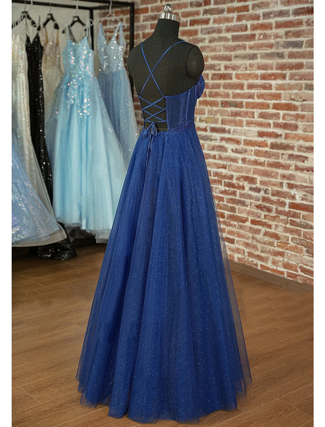 wholesale  A-Line Prom Dresses Sparkle & Shine Dress Prom Wedding Party Floor Length Sleeveless Sweetheart Tulle Backless with Pleats Appliques