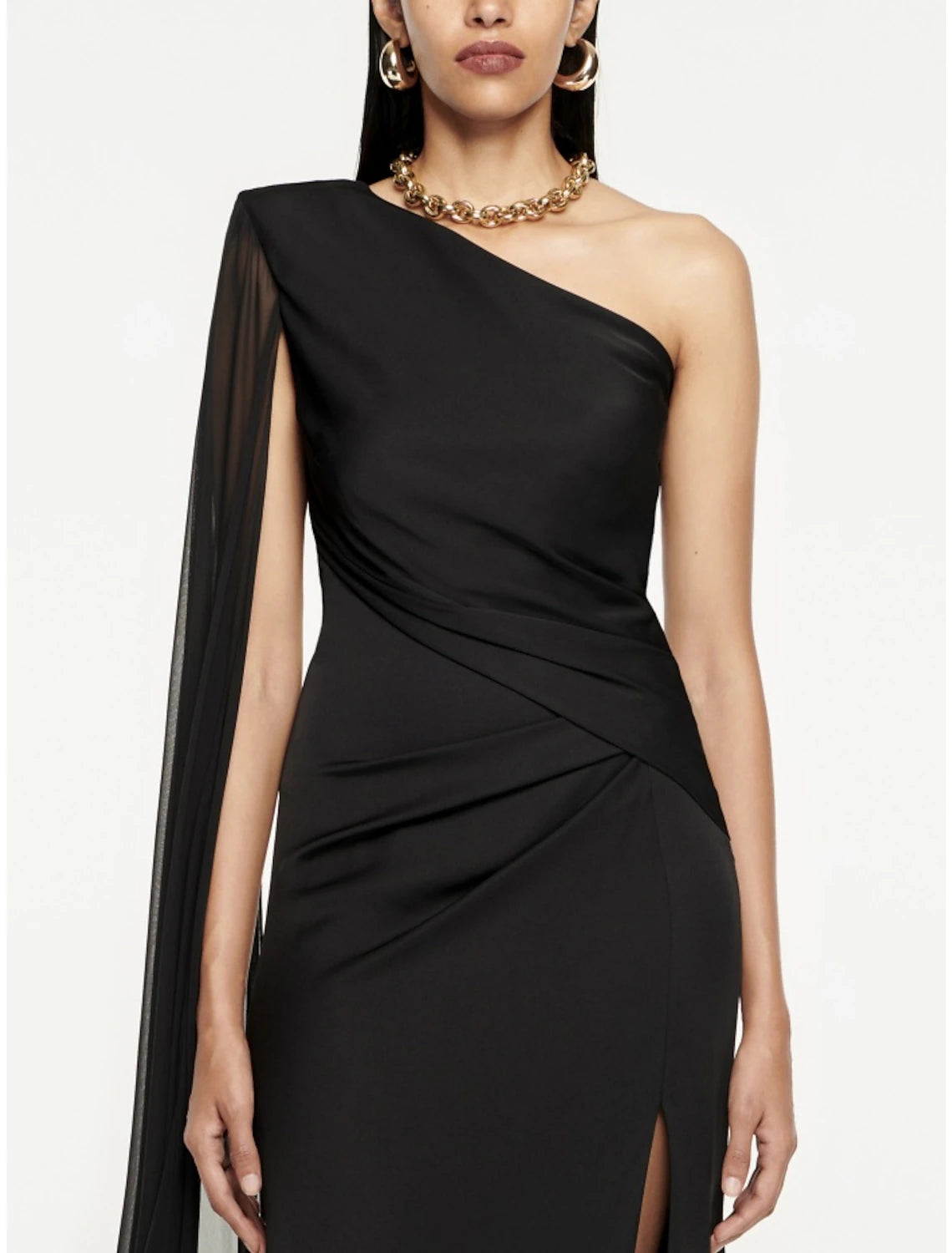 Wholesa A-Line Evening Gown Elegant Dress Formal Sweep / Brush Train Sleeveless One Shoulder Imitation Silk with Pleats Ruched Slit