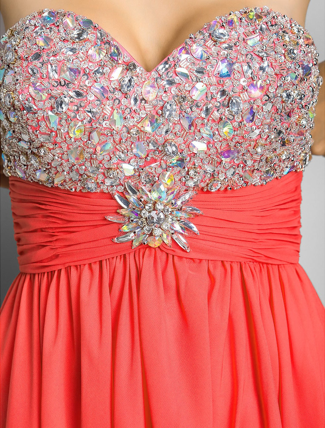 wholesa A-Line Cute Dress Wedding Guest Cocktail Party Short / Mini Sleeveless Sweetheart Pink Dress Chiffon with Ruched Crystals Beading