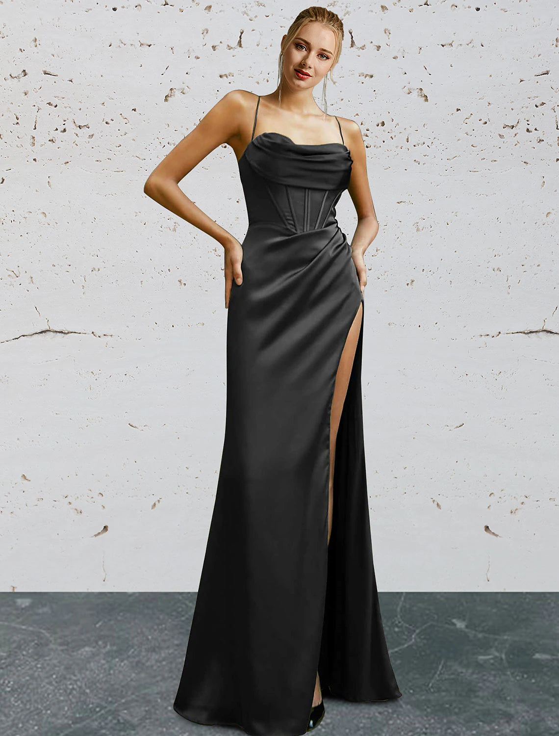 wholesale  Mermaid / Trumpet Prom Dresses Vintage Dress Prom Floor Length Sleeveless Sweetheart Bridesmaid Dress Charmeuse Backless with Slit Pure Color