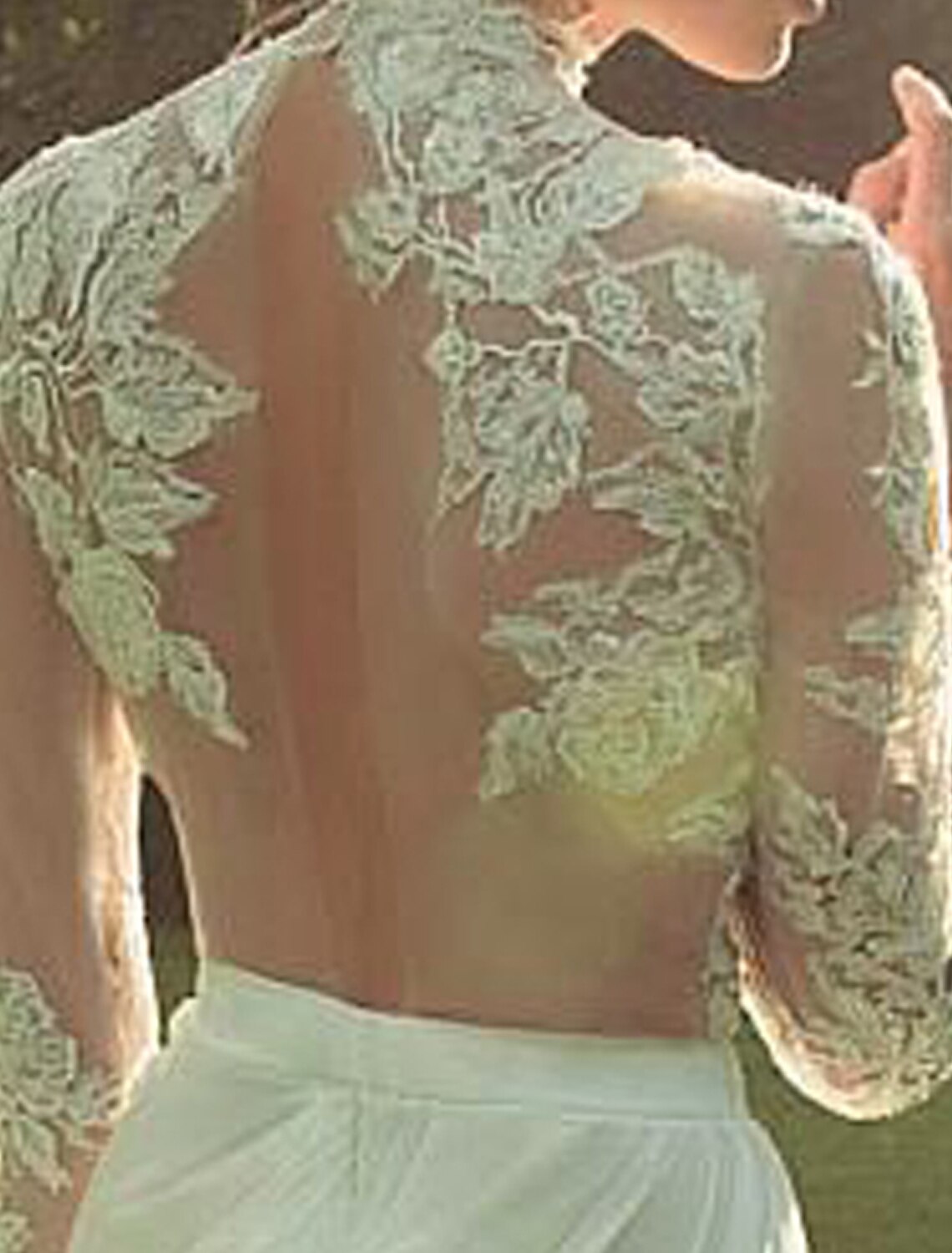 wholesale  Beach Wedding Dresses A-Line High Neck Long Sleeve Court Train Chiffon Bridal Gowns With 2023 Summer Wedding Party, Women's