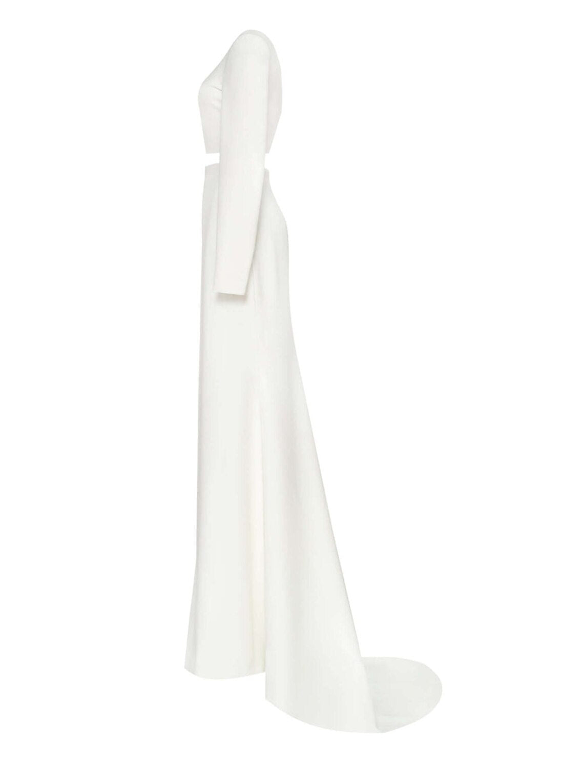 wholesale  Sheath / Column Minimalist Sexy Prom Birthday Dress One Shoulder Long Sleeve Court Train Satin with Slit Pure Color