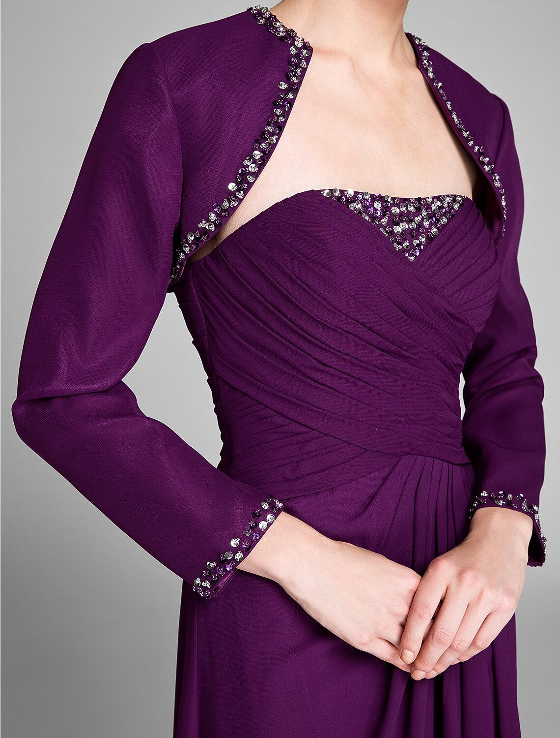 wholesale  Sheath / Column Mother of the Bride Dress Convertible Dress Strapless Floor Length Chiffon Sleeveless No with Crystals Side Draping