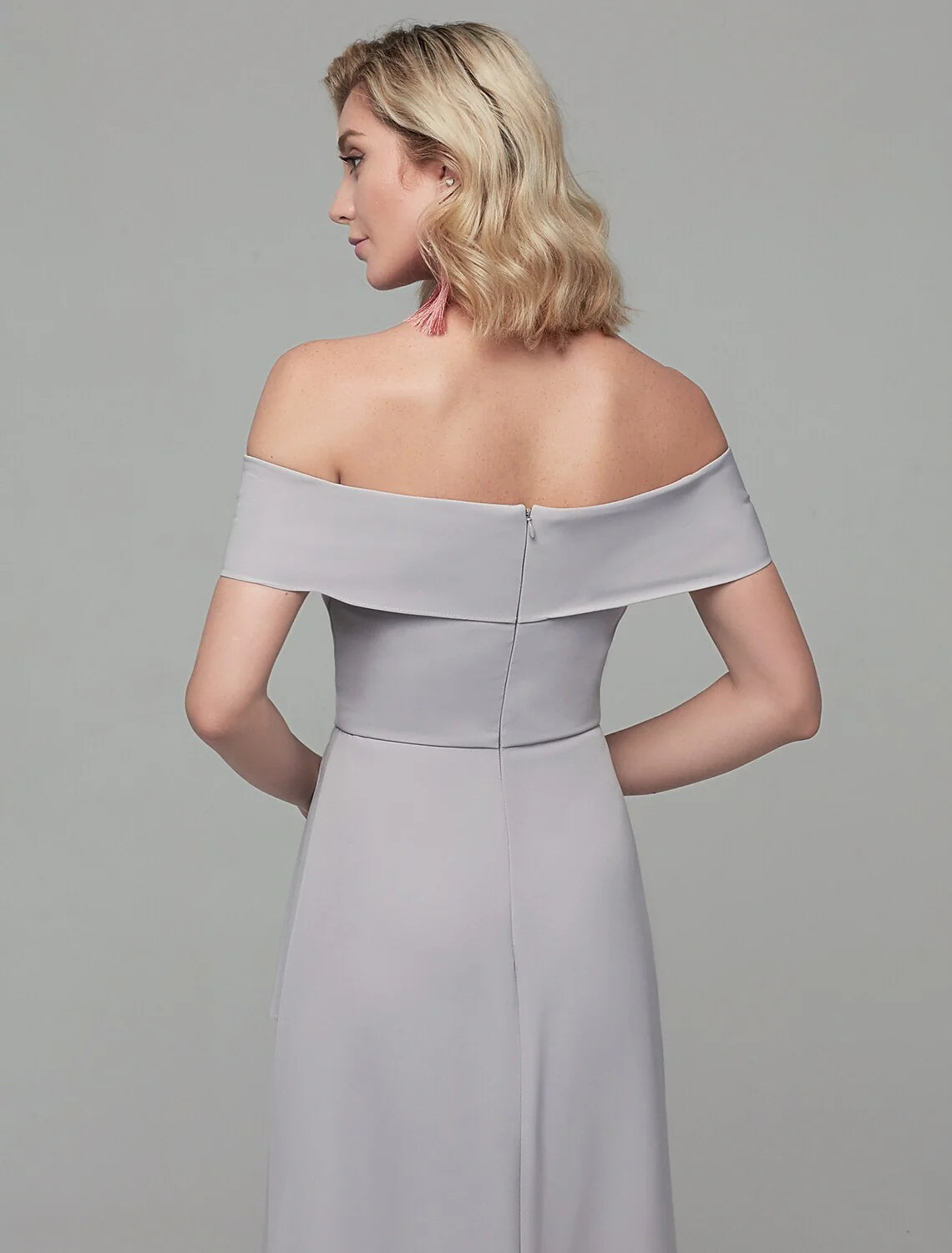 Wholesa Sheath / Column Special Occasion Dresses Elegant & Luxurious Dress Wedding Guest Floor Length Short Sleeve Off Shoulder Spandex with Rhinestone Split Front