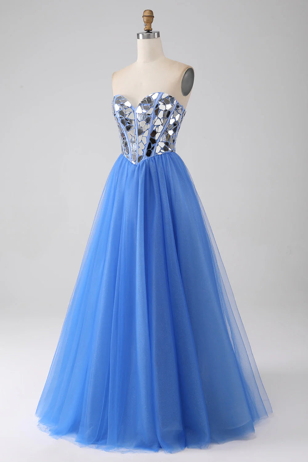 Wholesa A-Line Sweetheart Mirror Prom Dress