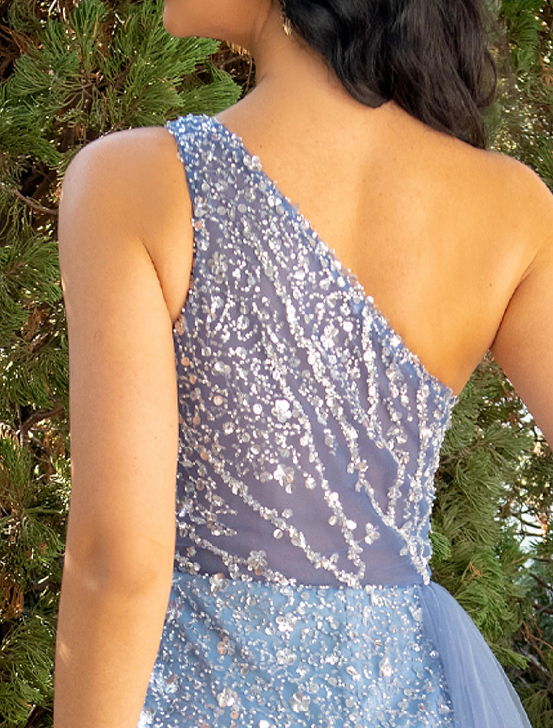 Wholesa Mermaid / Trumpet Evening Gown Cut Out Dress Wedding Party Floor Length Sleeveless One Shoulder Tulle with Sequin