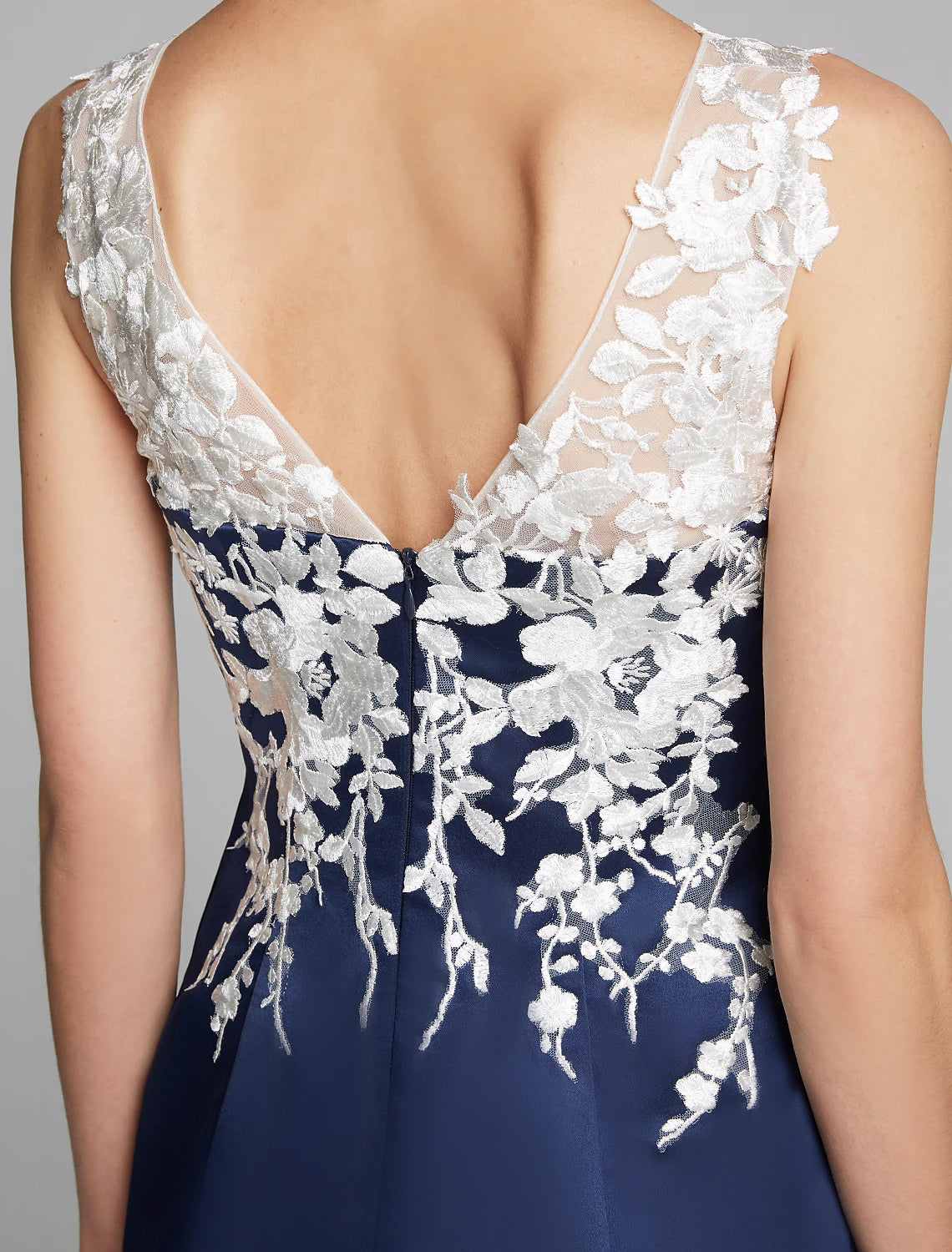 wholesale  Sheath / Column Mother of the Bride Dress Wrap Included Jewel Neck Knee Length Satin Lace Sleeveless with Appliques