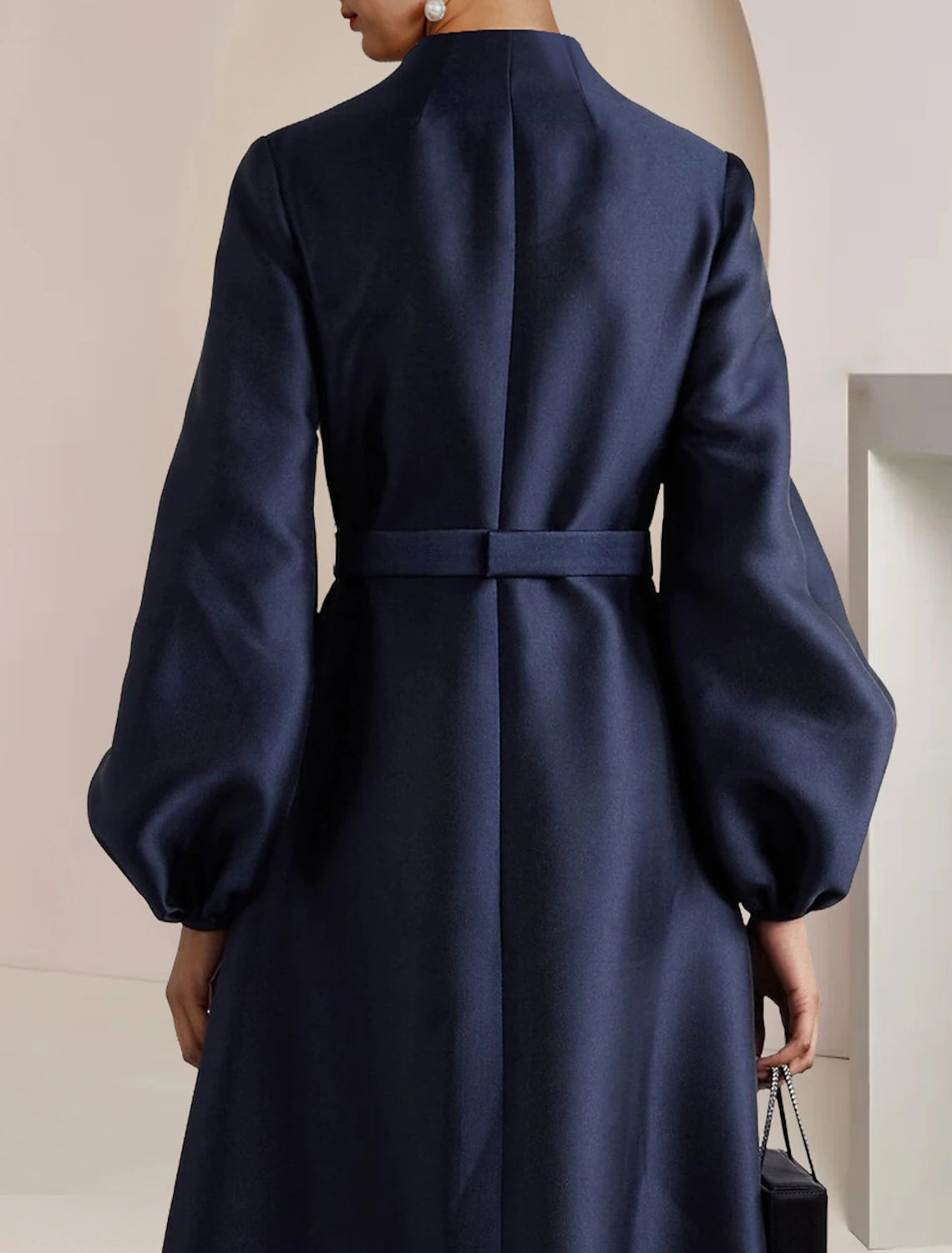 wholesale  A-Line Mother of the Bride Dress Wedding Guest Party Elegant V Neck Floor Length Satin Long Sleeve with Pearls Crystal Brooch