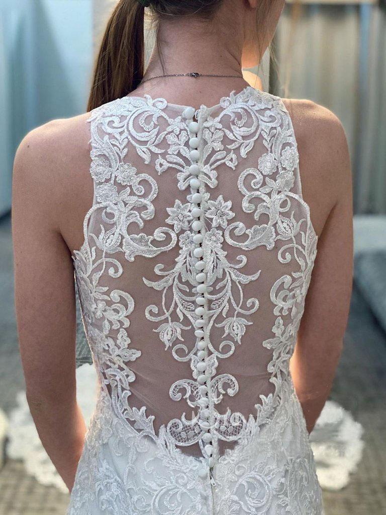 Wholesa Mermaid Lace Train Racer Back Wedding Gown Wedding Dress