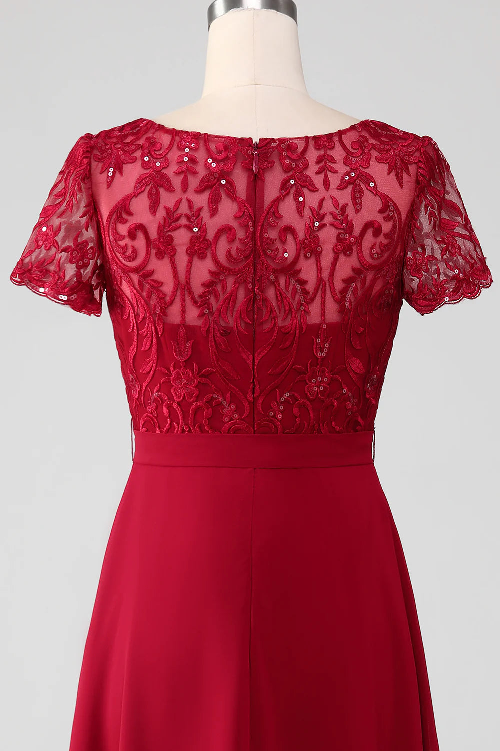 Wholesa Sparkly Sequin Asymmetrical Mother of Bride Dress with Appliques