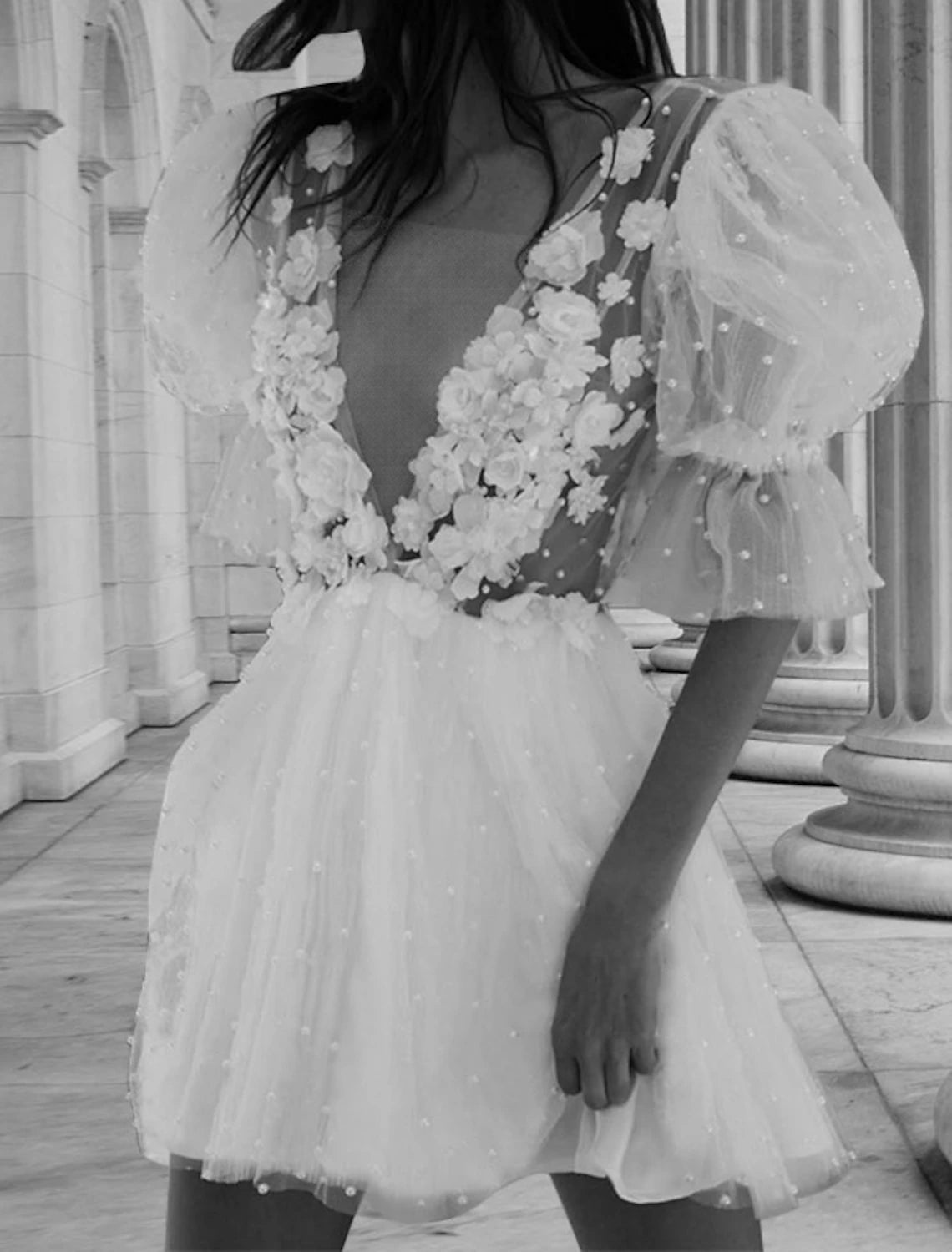 wholesale  Bridal Shower Open Back Little White Dresses Wedding Dresses A-Line V Neck Short Sleeve Short / Mini Satin Bridal Gowns With Pleats Pearls