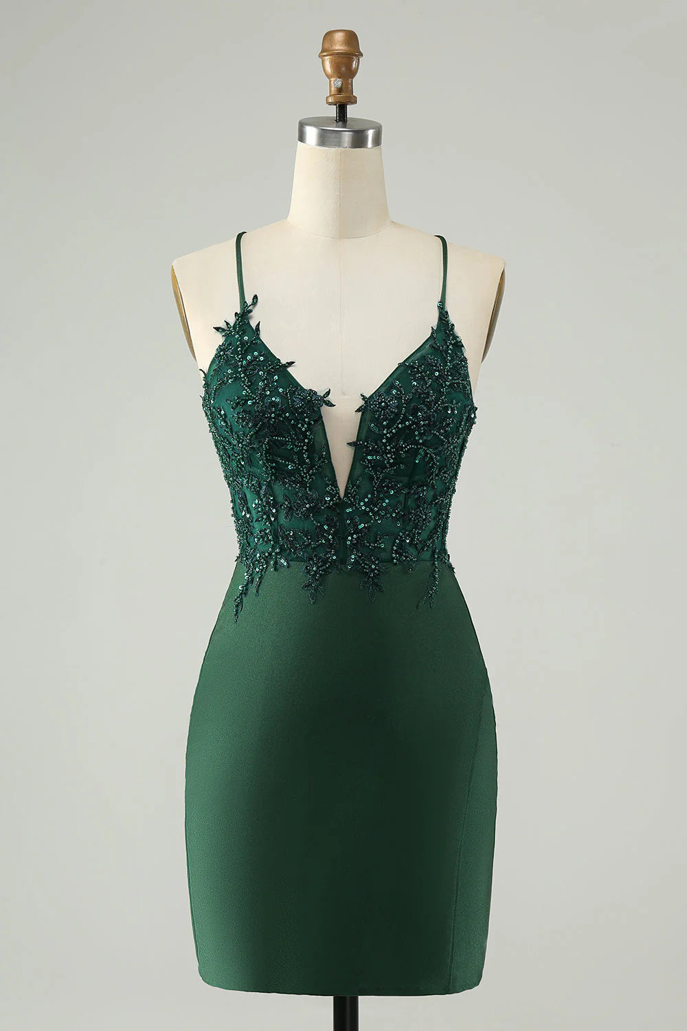 Wholesa Glitter Tight V Neck Beaded Party Dress Homecoming Dresses