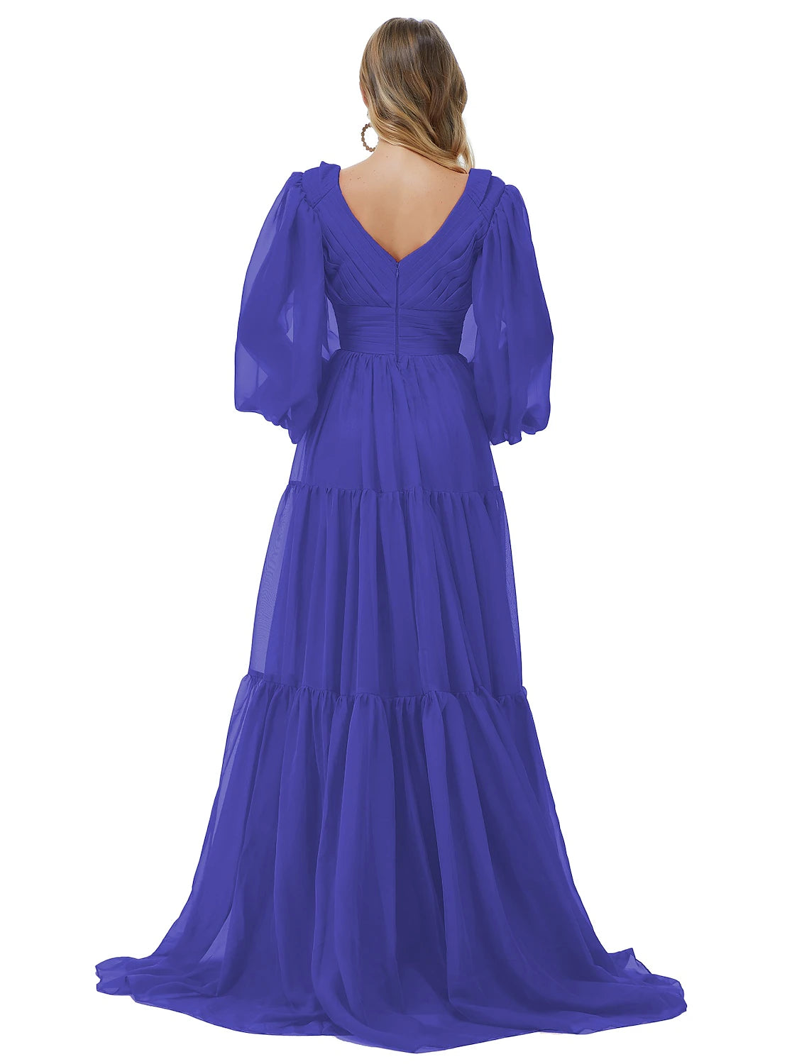 Wholesa A-Line Prom Dresses Sexy Dress Party Wear Formal Evening Sweep / Brush Train Long Sleeve V Neck Chiffon with Ruched