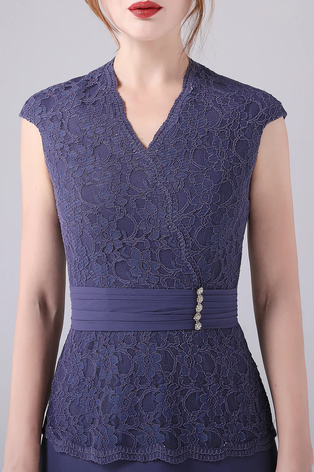 Wholesa A-line V-neck Floor Length Mother of the Bride Dress