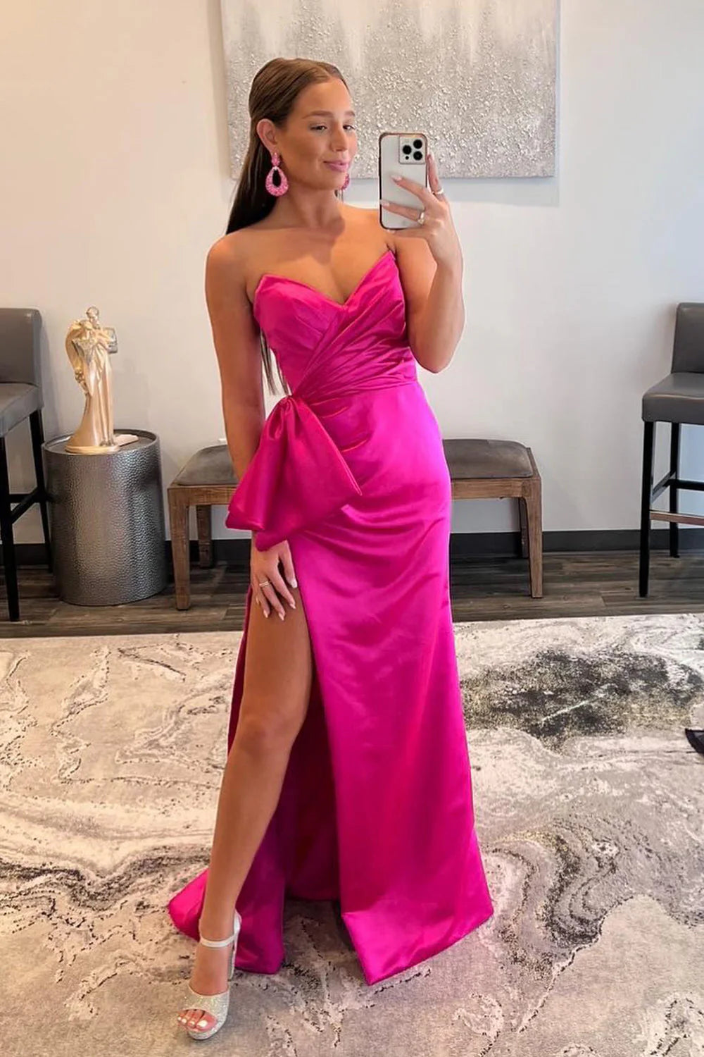 Wholesa Sweetheart Long Prom Dress with Split Front