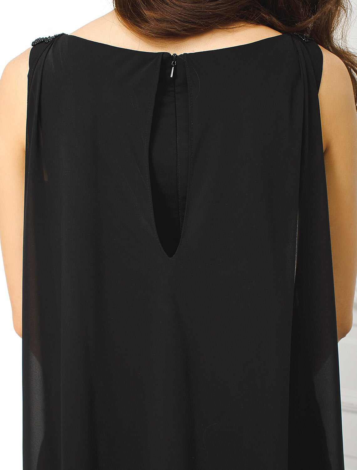 Wholesa Sheath / Column Elegant Dress Holiday Cocktail Party Watteau Train Sleeveless Bateau Neck Chiffon with Sash / Ribbon Beading