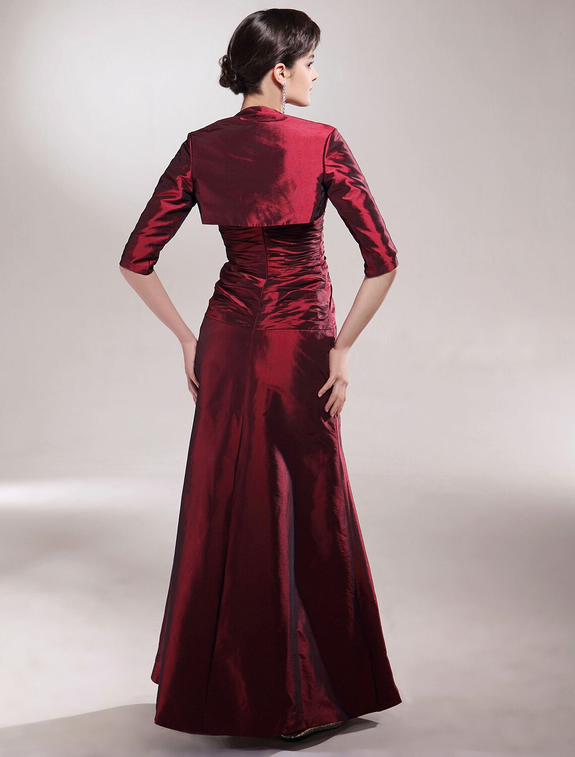 wholesale  A-Line Mother of the Bride Dress Plus Size Elegant Sexy Sweetheart Spaghetti Strap Floor Length Taffeta Sleeveless with Ruched Beading Side Draping