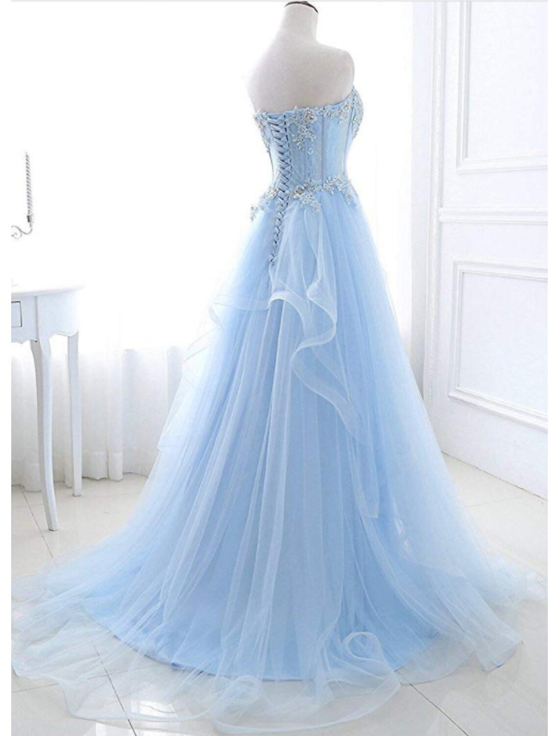 wholesale   A-Line Sexy Floral Engagement Prom Birthday Dress Strapless Sleeveless Sweep / Brush Train Lace with Pleats Lace Insert