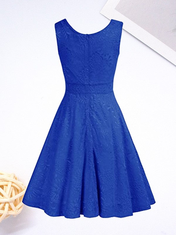 Wholesa  A-Line/Princess Lace Ruched V-neck Sleeveless Short/Mini Dresses