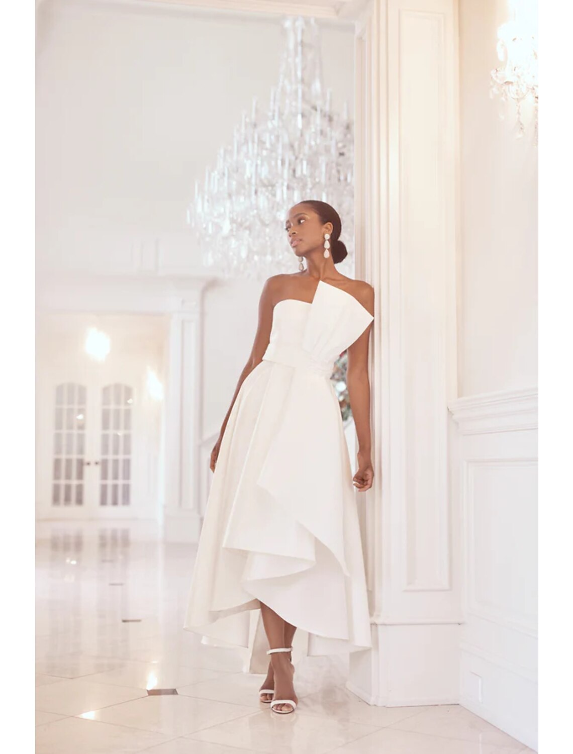 Wholesa A-Line Prom Dresses Elegant Dress Formal Prom Asymmetrical Sleeveless Strapless Taffeta with Ruched