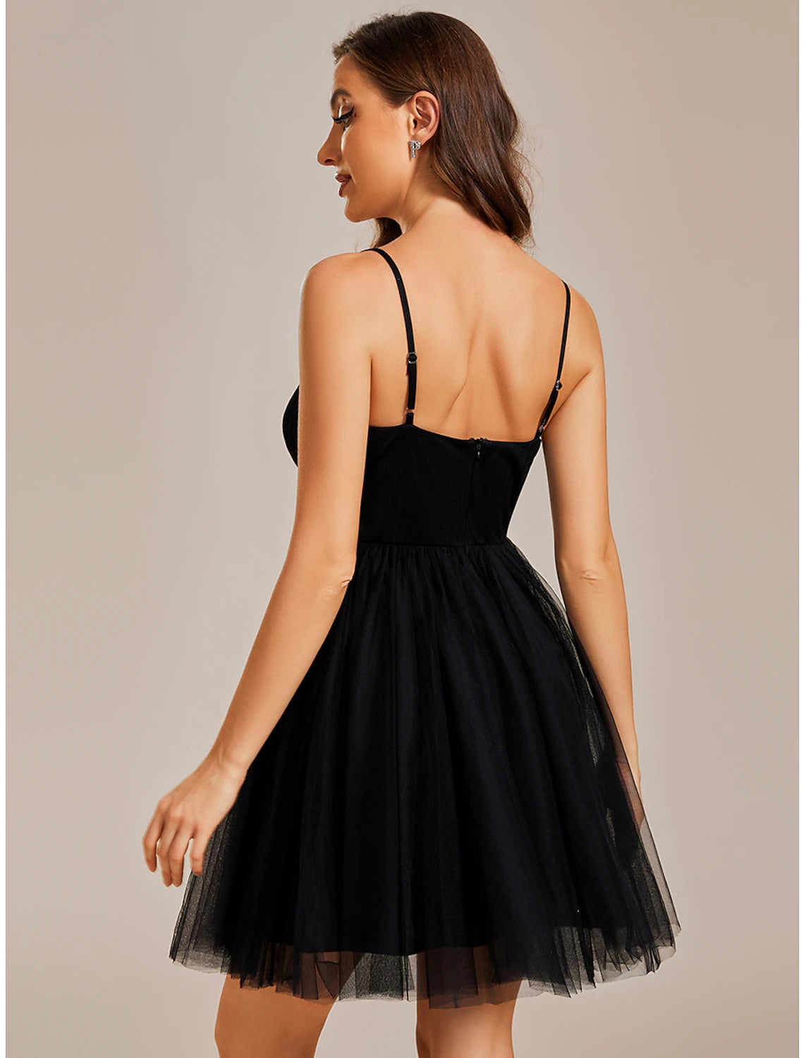 Wholesa A-Line Homecoming Dresses Princess Dress Cocktail Party Birthday Short / Mini Sleeveless Spaghetti Strap Tulle with Ruched