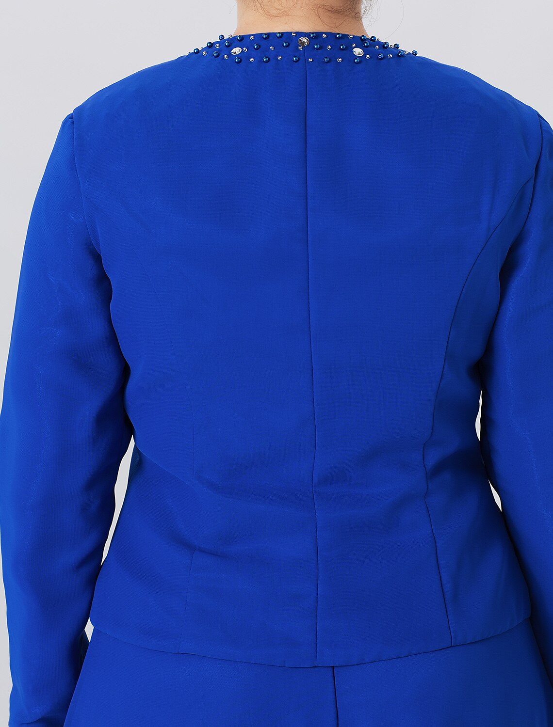 wholesale  A-Line Mother of the Bride Dress Formal Classic & Timeless Elegant & Luxurious Plus Size Straps Floor Length Chiffon Lace Long Sleeve Wrap Included with Pearls Crystals