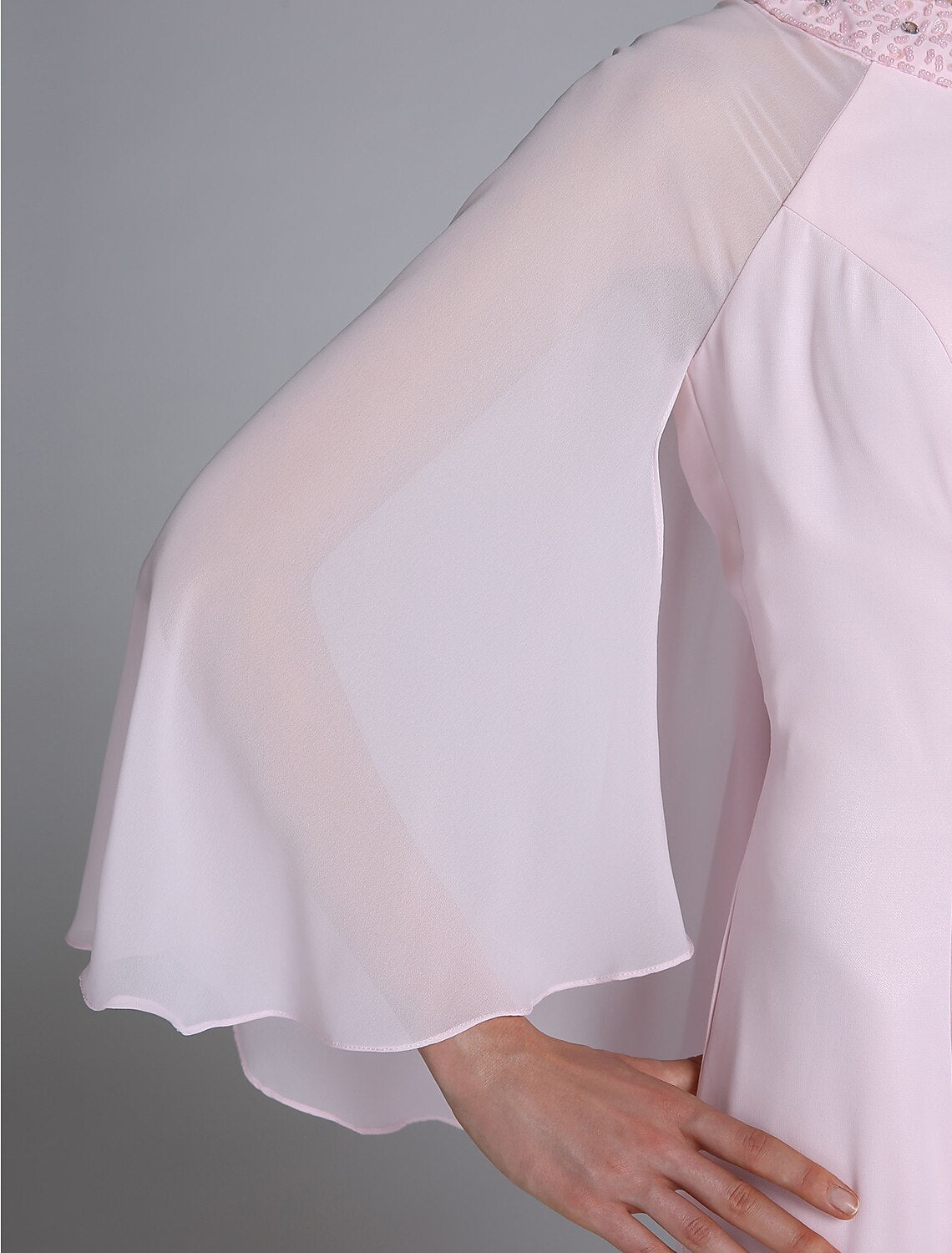 wholesale  Mermaid / Trumpet Mother of the Bride Dress Elegant Jewel Neck Ankle Length Chiffon Long Sleeve No with Beading