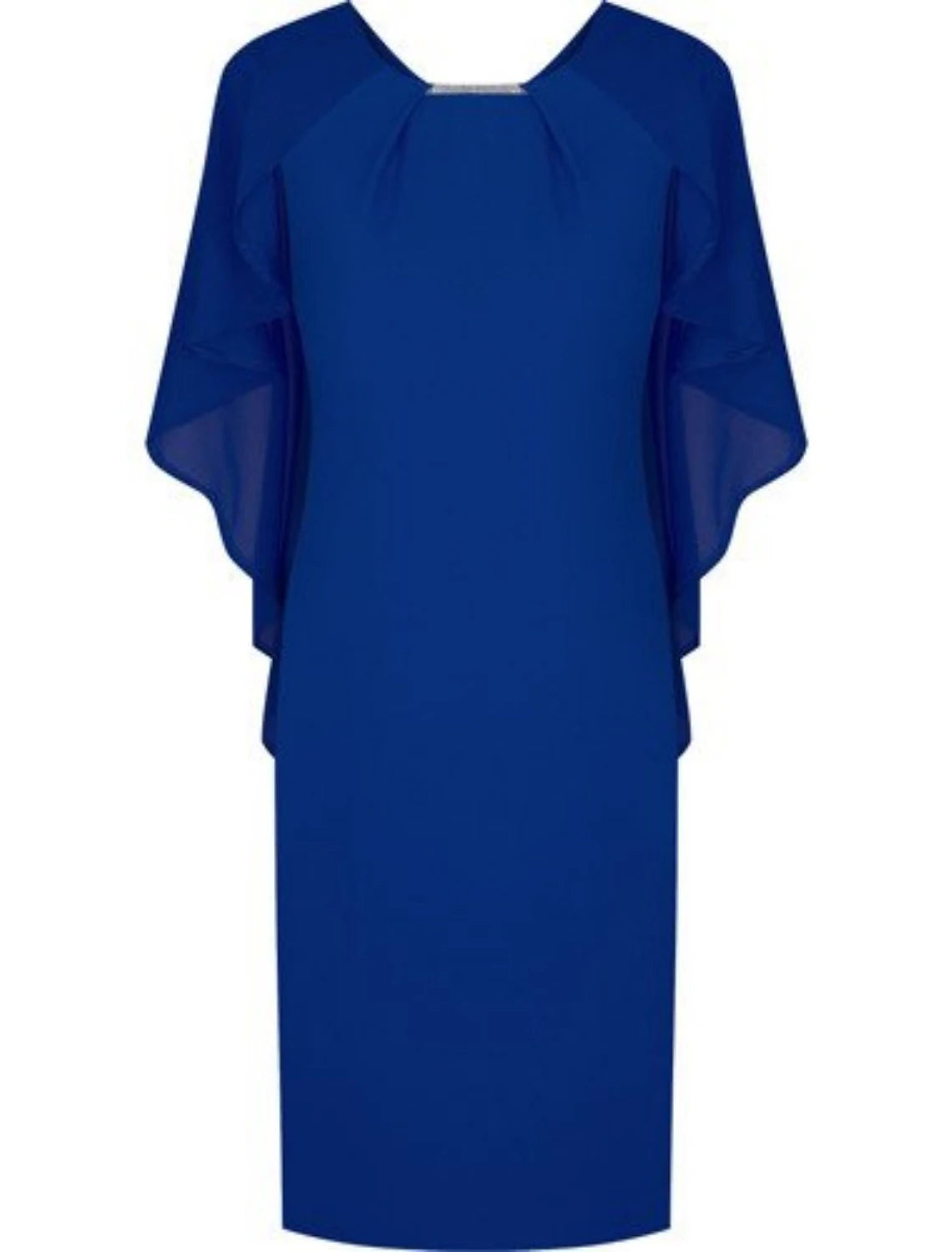wholesale  Sheath / Column Mother of the Bride Dress Wedding Guest Minimalist Elegant Scoop Neck Knee Length Chiffon Half Sleeve with Ruching Solid Color