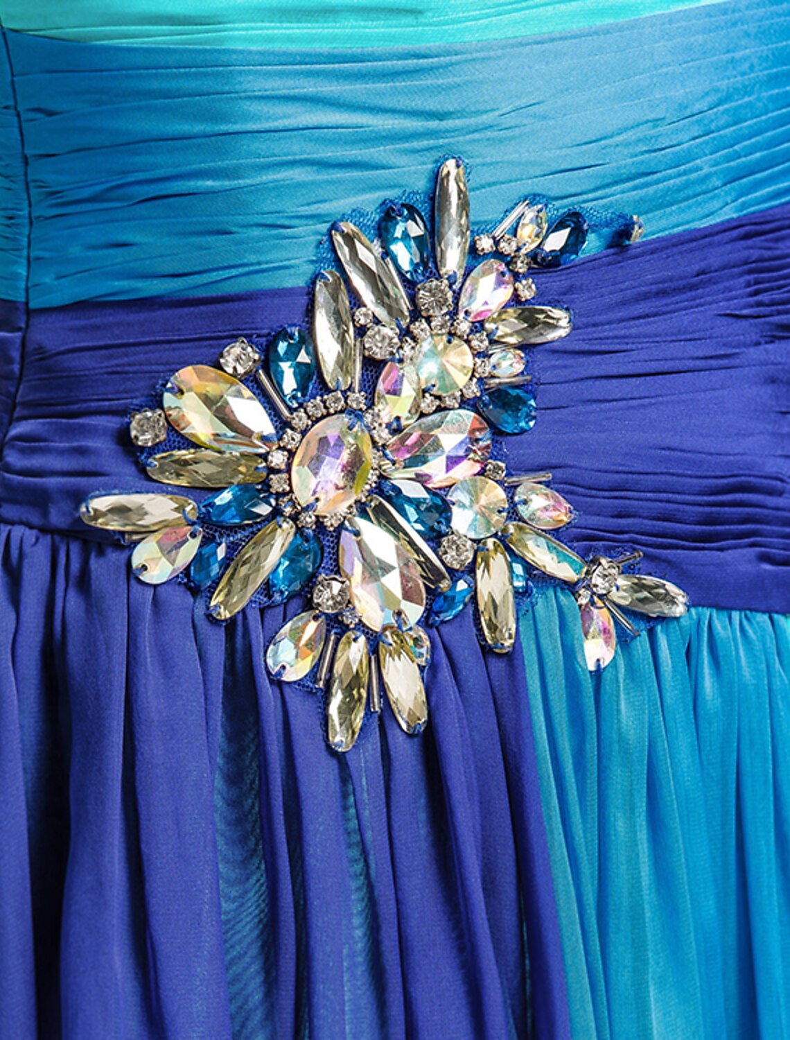 Wholesa A-Line Color Block Dress Wedding Guest Formal Evening Sweep / Brush Train Sleeveless Sweetheart Chiffon Backless with Pleats Ruched Crystals