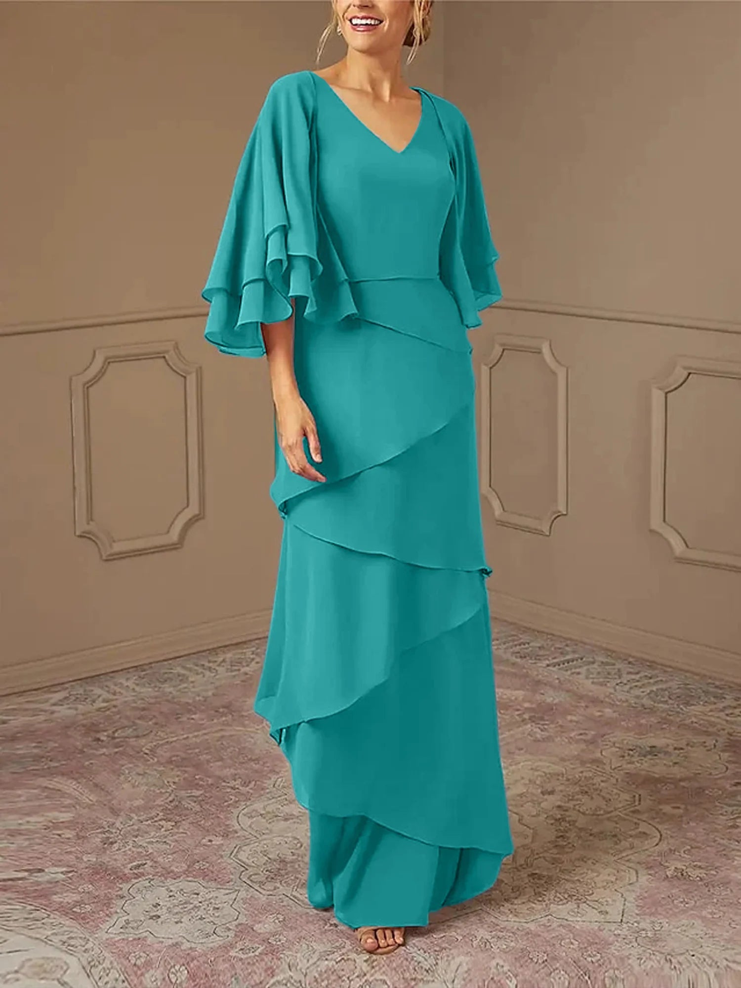 Wholesa Sheath Column V-Neck Mother Of The Bride Dresses