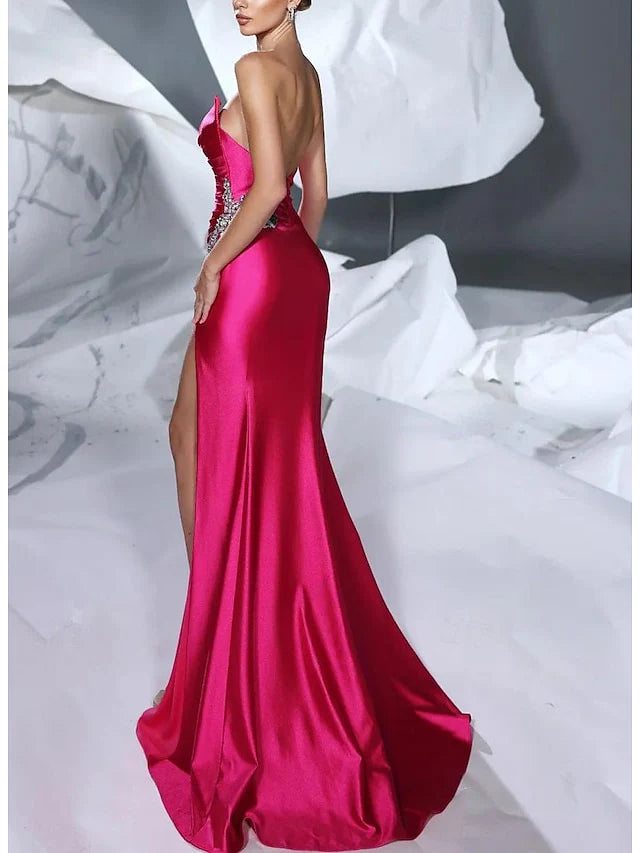 Wholesa Sheath V-Neck Sleeveless Floor-Length Long Prom Dresses