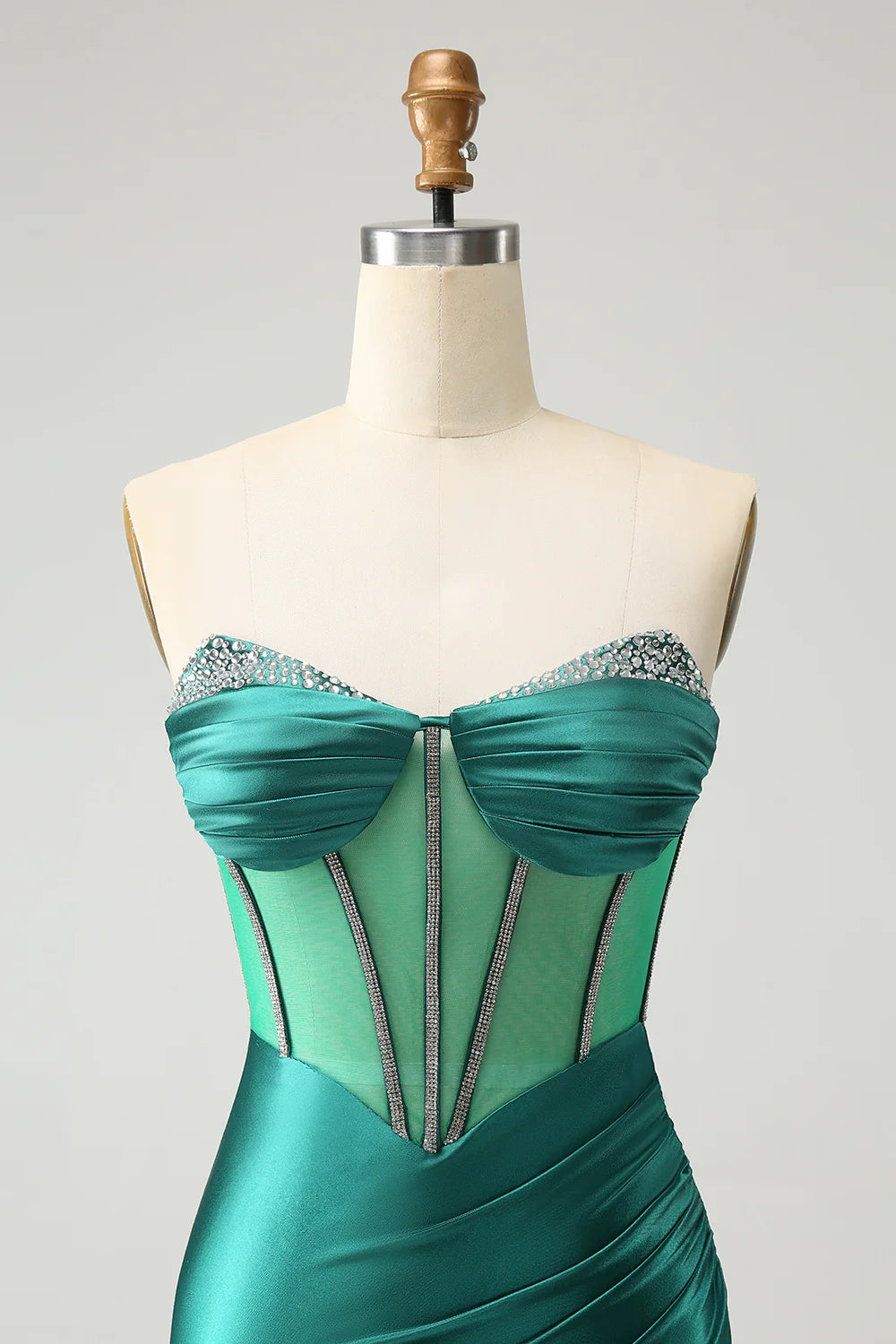 Wholesa Glitter Beaded Corset Satin Short Prom Dress Homecoming Dresses